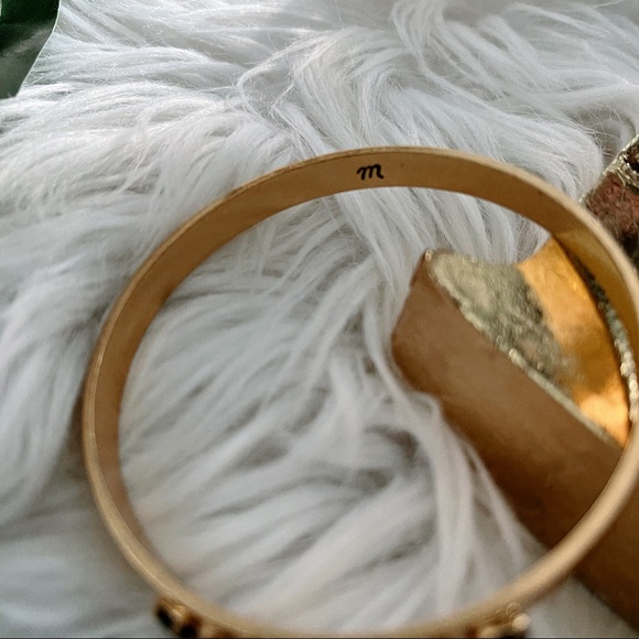 Madewell Bangle Gold Color Black Jewels Slip On - Picture 6 of 8